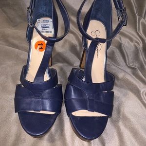 Jessica Simpson purple platf Sandals ankle strap